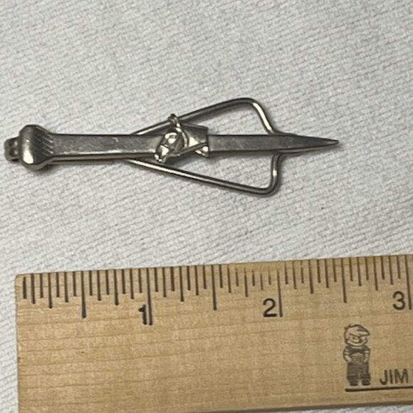 VTG Silver Tone Horse Head Equine Money Tie Clip Bar 2.5" - Picture 7 of 7